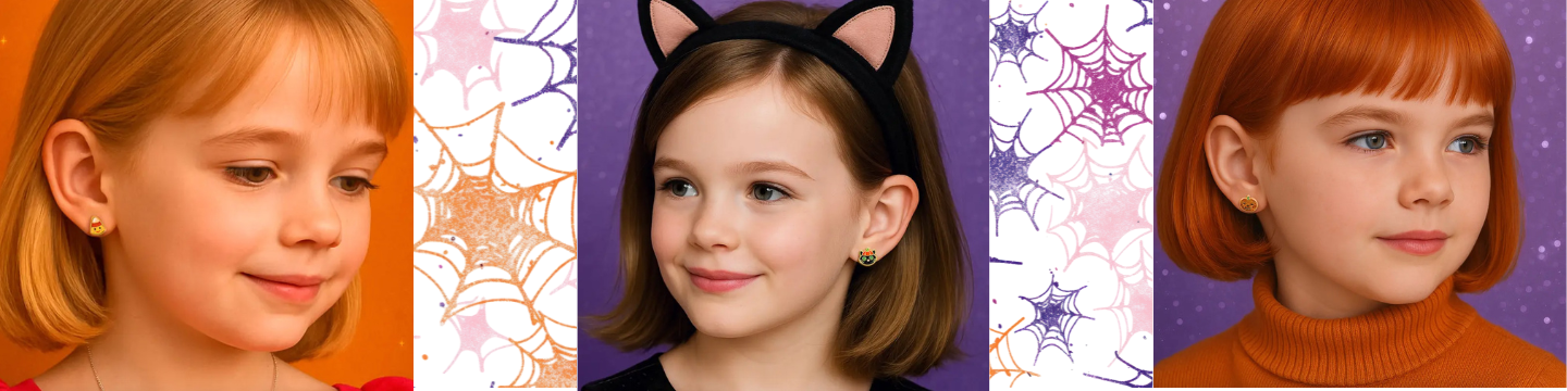 Girls wearing Halloween Earrings